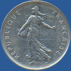 5 франков Франции  1971 года